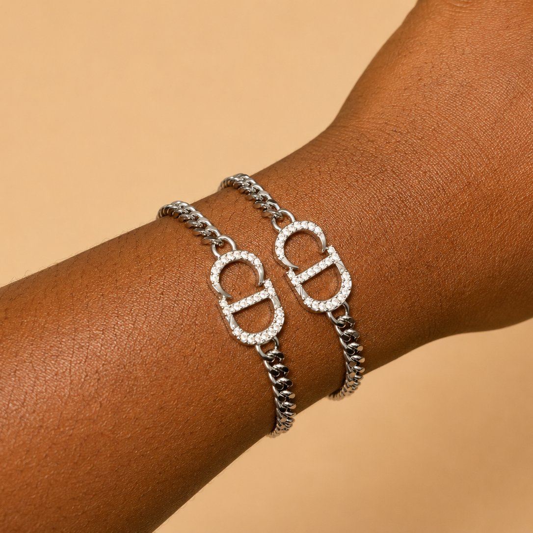 Sliver “CD” bracelet