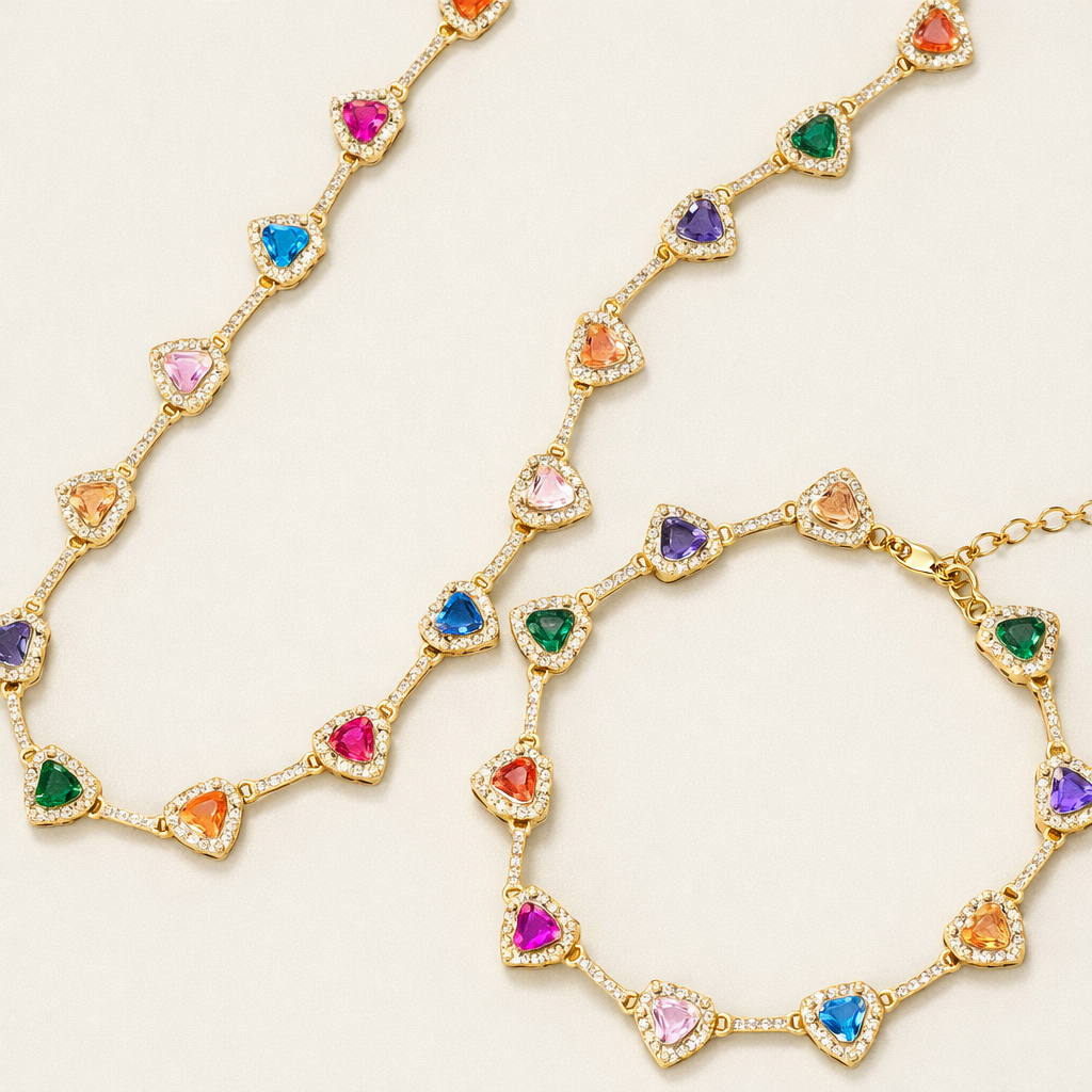 Rainbow heart set
