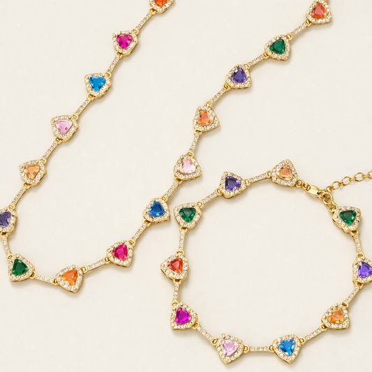 Rainbow heart set