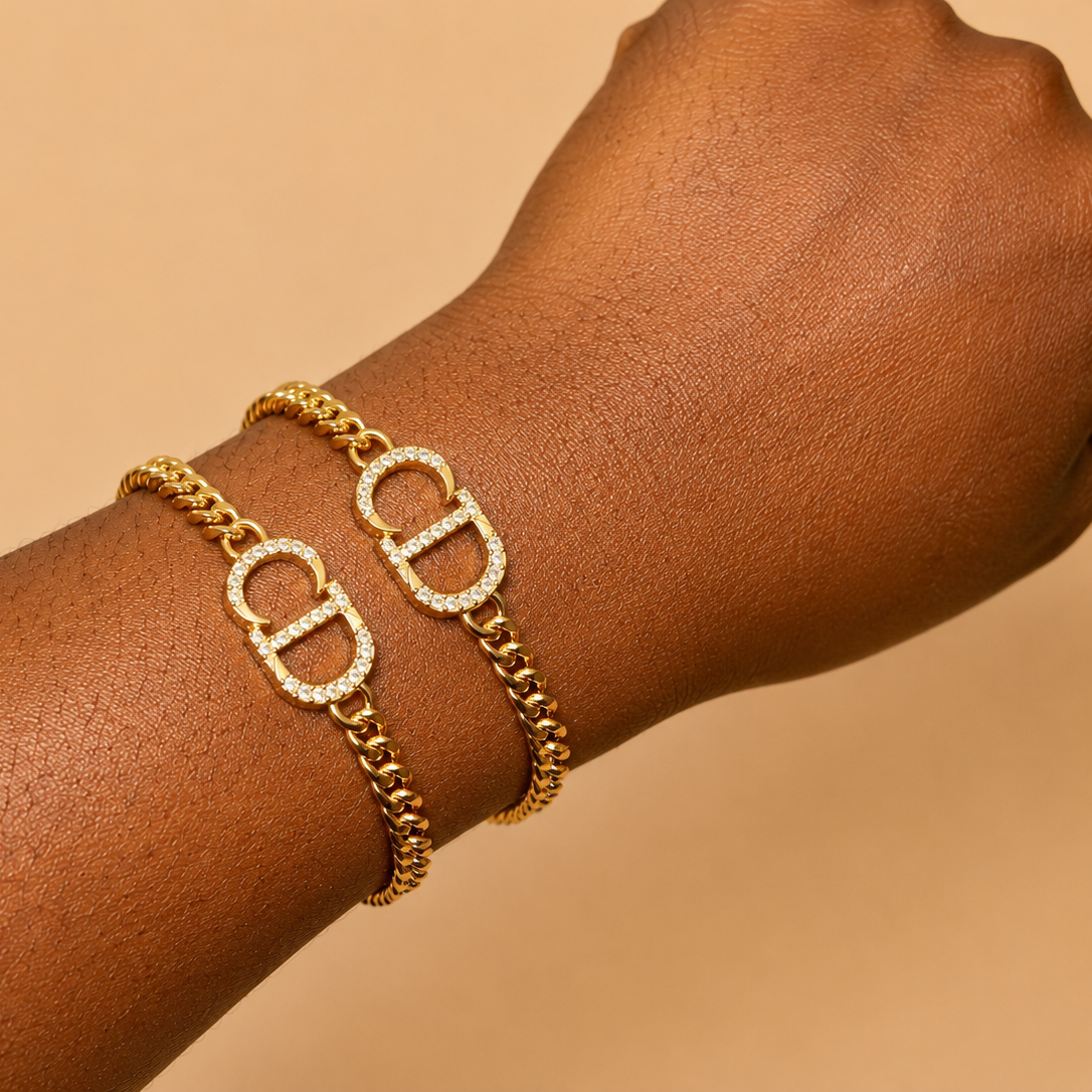 Gold “CD” bracelet