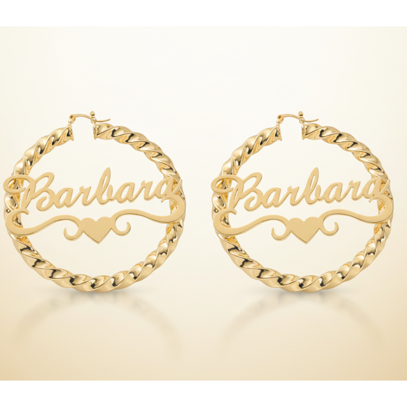 Custom Name Hoop Earrings